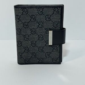 Gucci Black Denim Monogram Agenda